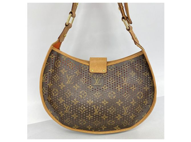 Borsa a tracolla Louis Vuitton Monogram Perfo Demilune Arancione - vista 11
