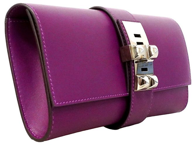 Hermès Clutch Hermes in pelle Violet Tadelakt Porpora - vista 2