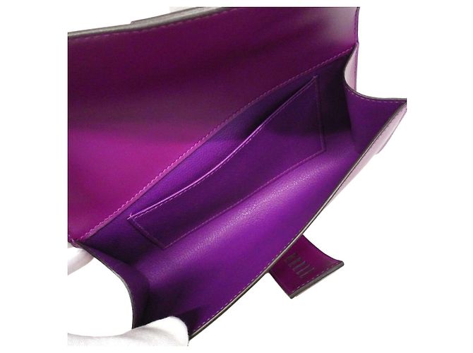 Hermès Clutch Hermes in pelle Violet Tadelakt Porpora - vista 4