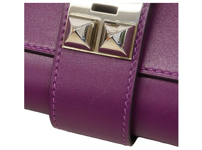 Hermès Clutch Hermes in pelle Violet Tadelakt Porpora - vista 7