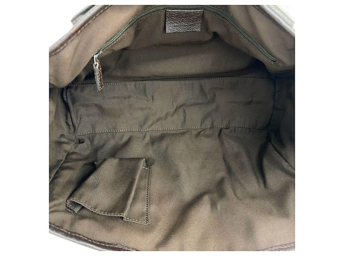 GUCCI Sherry Line GG Logo Canvas Leder Tote Bag Braun Rot Grün - Ansicht 9