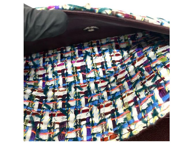 Borsa a tracolla Chanel Double Flap Coco Mark in tweed con catena Multicolore - vista 10