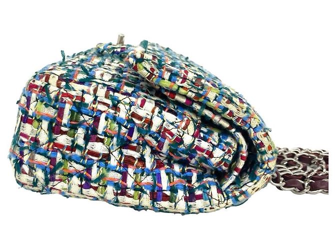 Borsa a tracolla Chanel Double Flap Coco Mark in tweed con catena Multicolore - vista 6