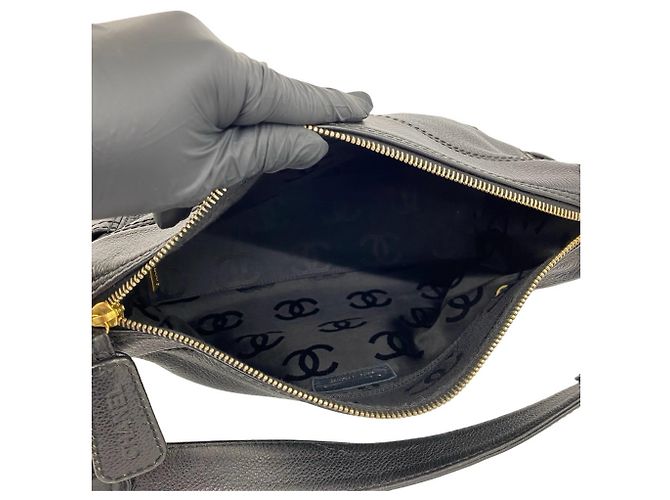 Chanel Coco Mark Mini Leder-Tote-Bag mit Kette Schwarz - Ansicht 10