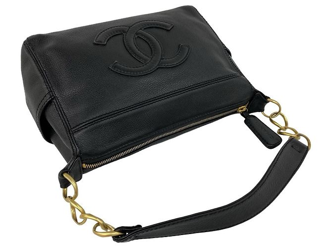 Chanel Coco Mark Mini Leder-Tote-Bag mit Kette Schwarz - Ansicht 4