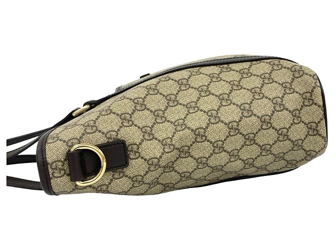 GUCCI GG Supreme Logo Leder-Tote-Bag Braun Beige - Ansicht 5