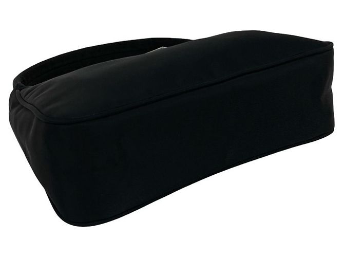 Mini bolsa pouch em nylon Tessuto com placa de logo triangular Prada Preto - vista 7