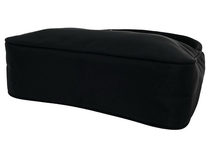 Mini bolsa pouch em nylon Tessuto com placa de logo triangular Prada Preto - vista 8