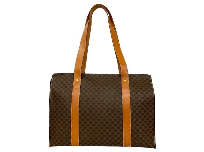 Céline Celine Vintage Macadam Blazon Leder Tote Bag Braun - Ansicht 3