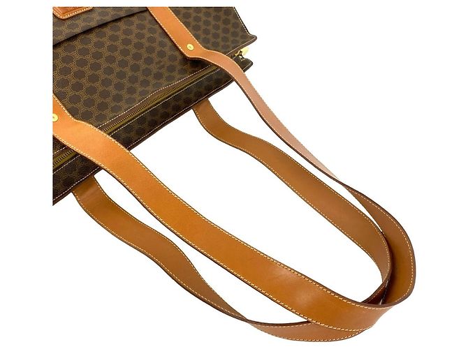 Céline Celine Vintage Macadam Blazon Leder Tote Bag Braun - Ansicht 4