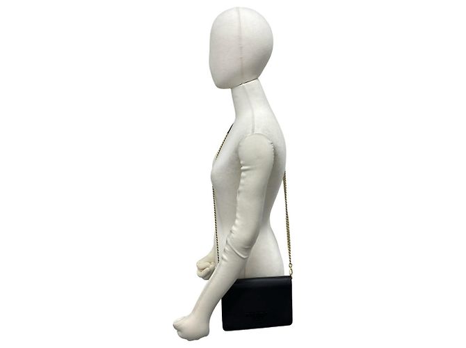 Borsa a spalla con catena in pelle Saffiano Prada Nero - vista 2
