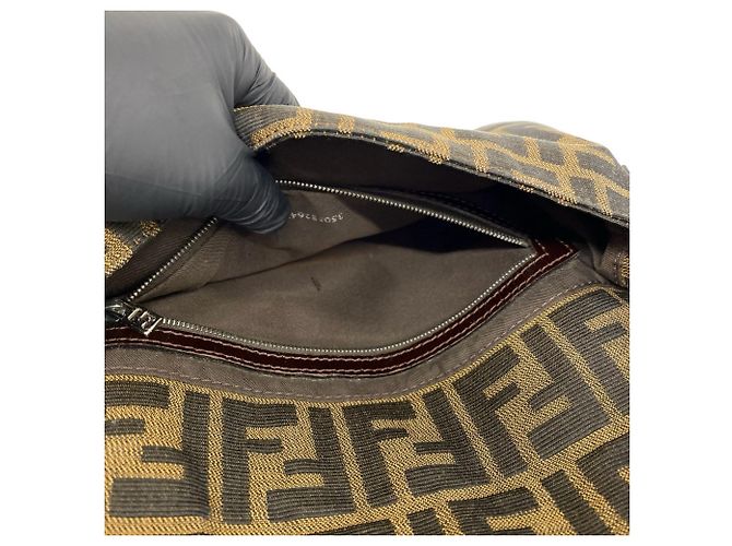 Zucca Fendi Vintage Mamma Bucket Handtasche Braun Schwarz - Ansicht 10
