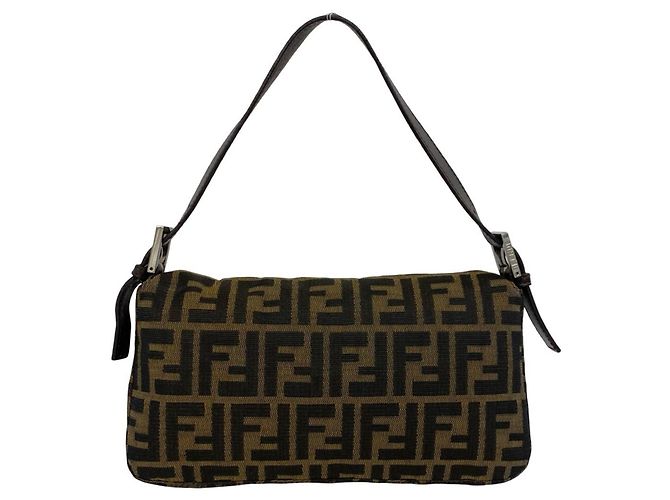 Zucca Fendi Vintage Mamma Bucket Handtasche Braun Schwarz - Ansicht 3