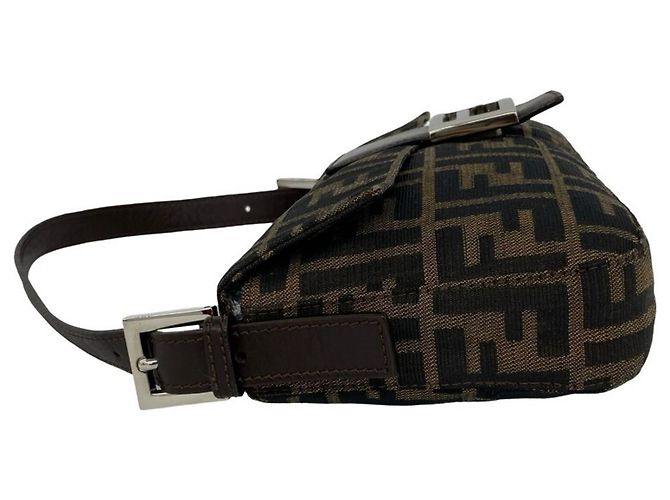 Zucca Fendi Vintage Mamma Bucket Handtasche Braun Schwarz - Ansicht 5