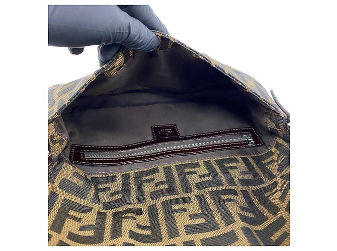 Zucca Fendi Vintage Mamma Bucket Handtasche Braun Schwarz - Ansicht 9