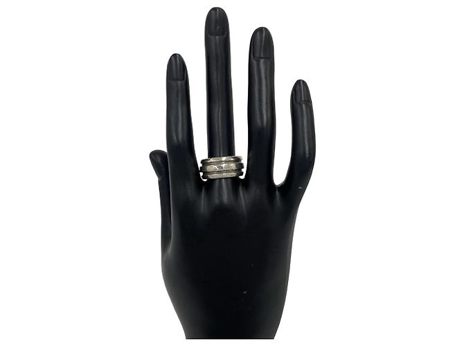 Tiffany & Co Anello Tiffany Vintage Grooved Double Line Band Ring Argento - vista 2