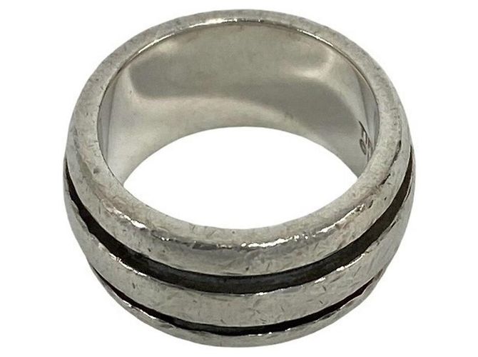 Tiffany & Co Anello Tiffany Vintage Grooved Double Line Band Ring Argento - vista 4