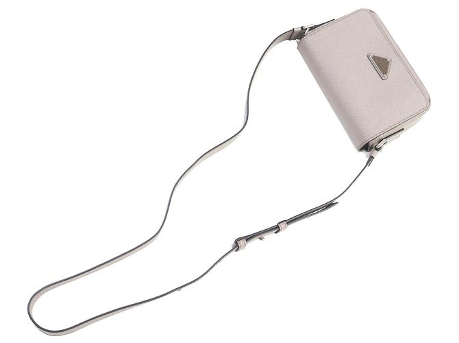 Prada Gray Saffiano Crossbody Marrone - vista 10