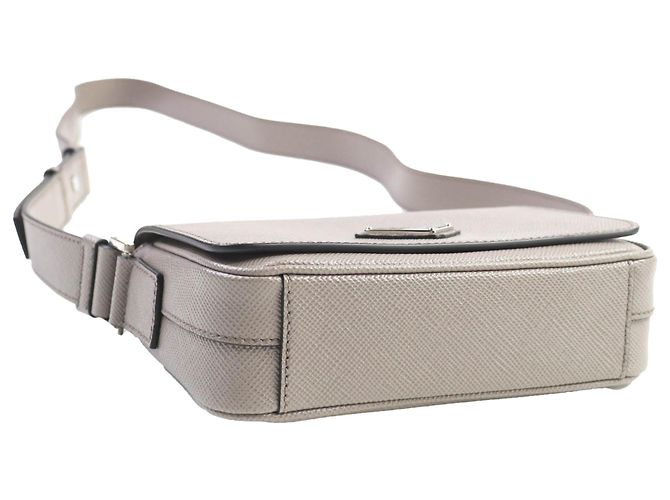 Prada Gray Saffiano Crossbody Marrone - vista 3