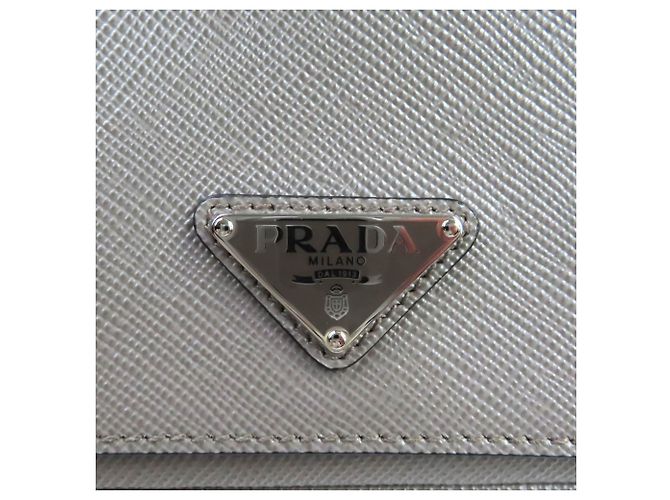 Prada Gray Saffiano Crossbody Marrone - vista 6