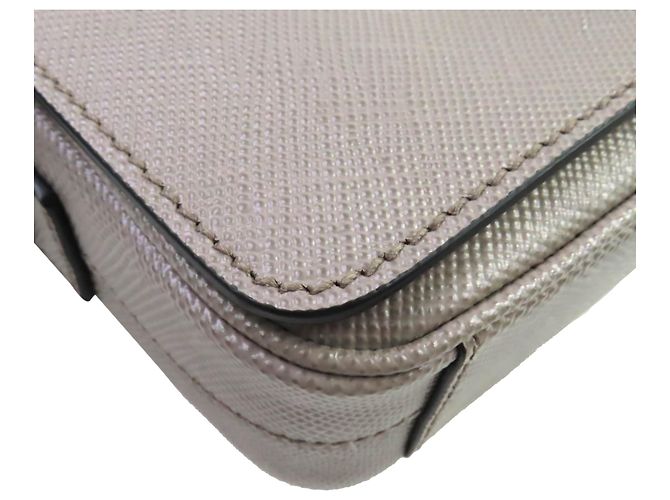 Prada Gray Saffiano Crossbody Marrone - vista 7