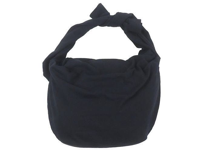 Céline Sac à épaule noué Celine en coton noir avec logo - vue 2