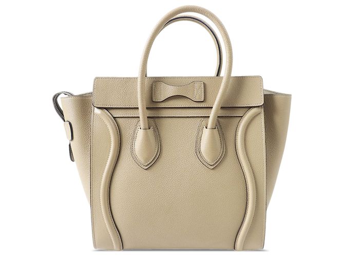 Céline Celine Beige Micro Drummed Calfskin Luggage Tote - vue 2