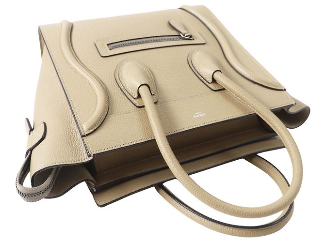 Céline Celine Beige Micro Drummed Calfskin Luggage Tote - vue 9