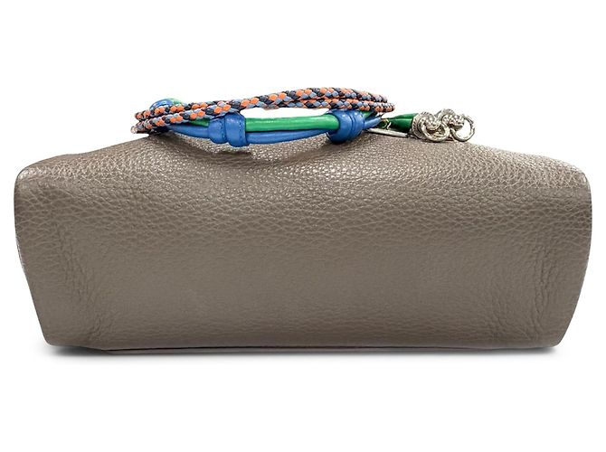 Prada Borsa a tracolla Vitello Daino Grigia Marrone - vista 2