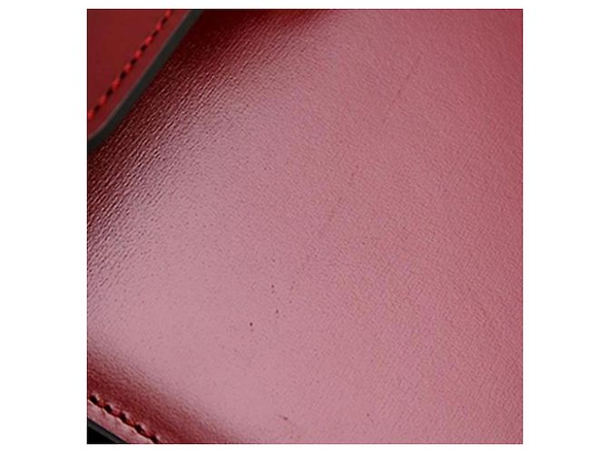 Céline Bolsa Celine de couro vermelho com aba dupla e alça de mão Bordeaux - vista 17