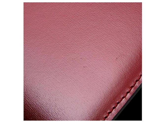 Céline Bolsa Celine de couro vermelho com aba dupla e alça de mão Bordeaux - vista 18