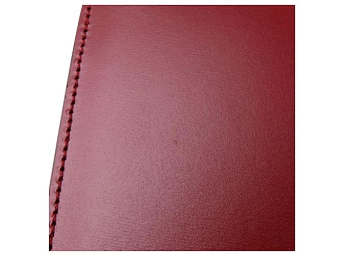 Céline Bolsa Celine de couro vermelho com aba dupla e alça de mão Bordeaux - vista 19