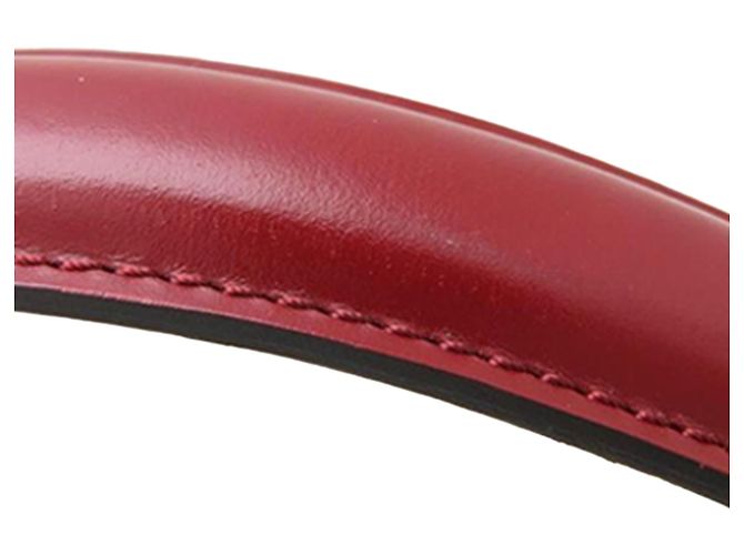 Céline Bolsa Celine de couro vermelho com aba dupla e alça de mão Bordeaux - vista 26