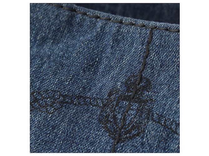 Tote bag Prada in denim blu con logo Canapa - vista 11