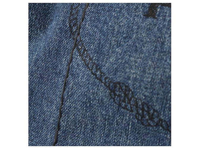 Tote bag Prada in denim blu con logo Canapa - vista 12