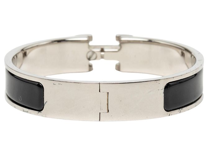 Bracciale Clic H PM Hermès in smalto nero stretto - vista 3