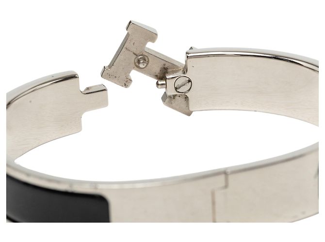 Bracciale Clic H PM Hermès in smalto nero stretto - vista 5