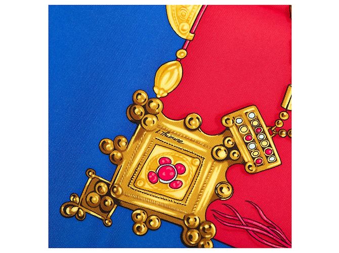Hermès Red Parures des Sables Seidentuch 90 Rot - Ansicht 4