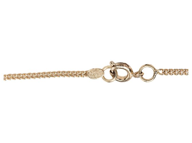 Collana con pendente Chanel Gold CC placcata oro cuore strass con lucchetto e chiave D'oro - vista 4