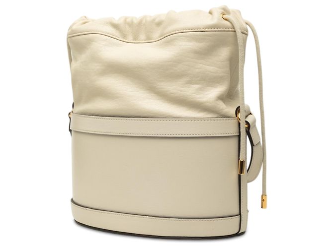 Borsa secchiello Gucci Horsebit 1955 in pelle di vitello bianca Bianco - vista 2