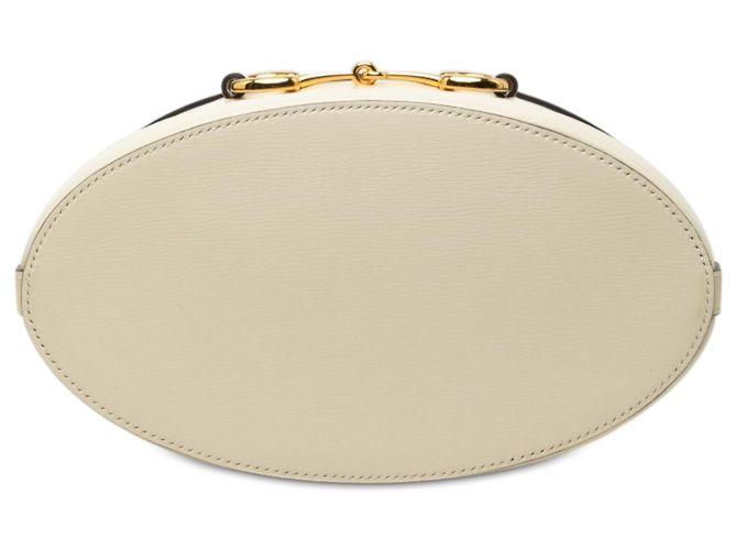 Borsa secchiello Gucci Horsebit 1955 in pelle di vitello bianca Bianco - vista 3