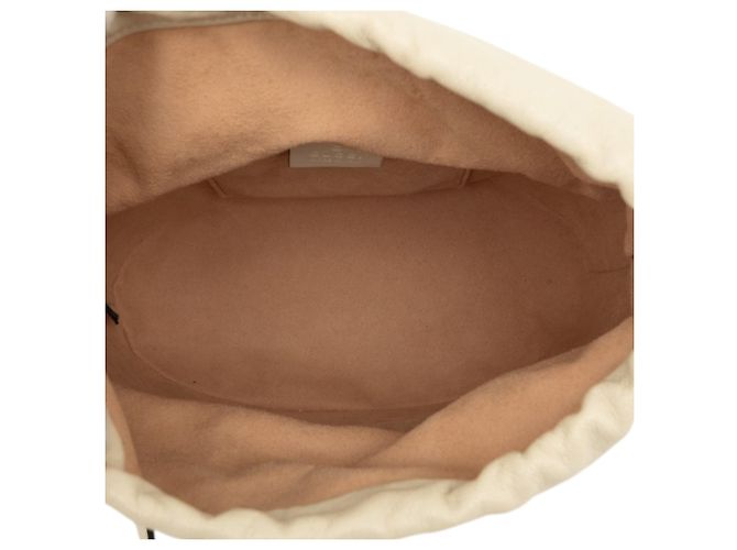 Borsa secchiello Gucci Horsebit 1955 in pelle di vitello bianca Bianco - vista 4