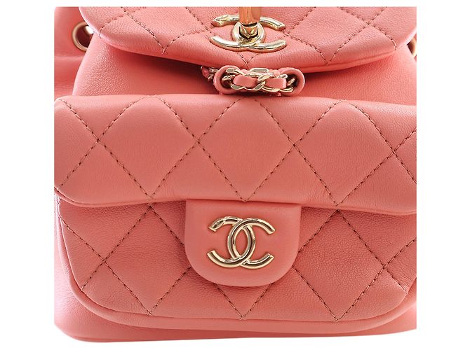 Chanel Duma Small Rucksack aus rosa Lammleder Pink - Ansicht 13