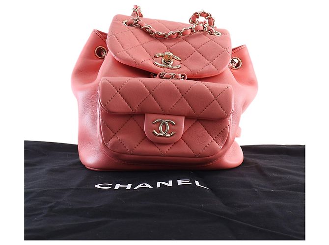 Chanel Duma Small Rucksack aus rosa Lammleder Pink - Ansicht 14
