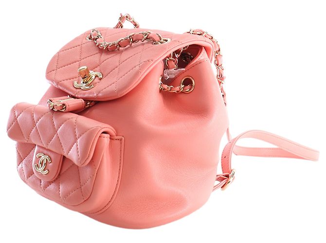 Chanel Duma Small Rucksack aus rosa Lammleder Pink - Ansicht 3