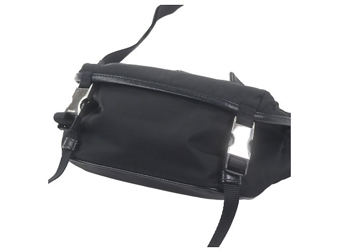 Prada Black Saffiano Trimmed Re Nylon Belt Bag - view 9