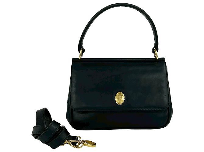 Bolso Satchel con solapa de cuero negro Burberry - vista 11