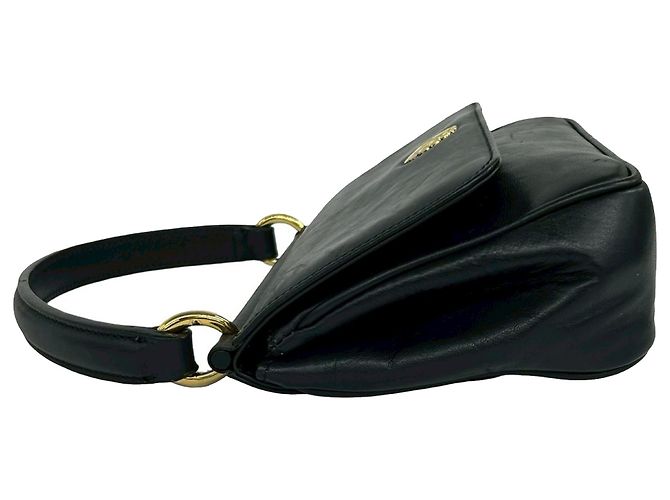 Bolso Satchel con solapa de cuero negro Burberry - vista 7