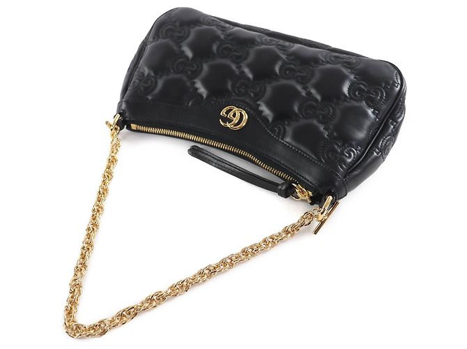Borsa Satchel Gucci GG Matelassé Piccola in Pelle Nera Nero - vista 10