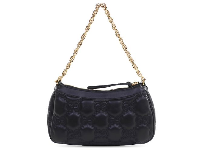 Borsa Satchel Gucci GG Matelassé Piccola in Pelle Nera Nero - vista 2
